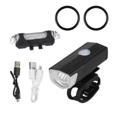 China ABS USB LED Bike Front Light Waterproof Bicycle Flashlight Rechargeable Tail Light for sale