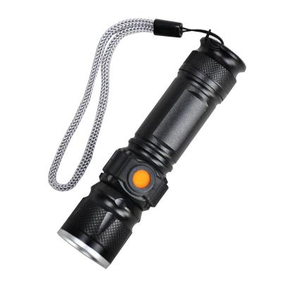 China Portable Rechargeable Instant Light Tactical Torch Buzz Mini LED Emergency USB Flashlight With Stand for sale