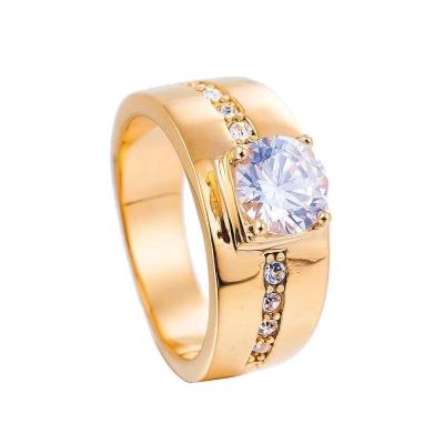 China Factory Direct Selling Romantic Simple Men's Ring Stainless Steel Jewelry Wedding Party Men's Diamond Ring for sale