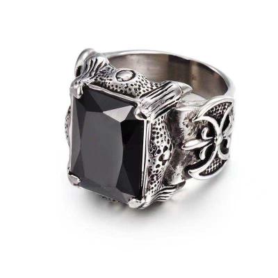 China L FASHIONABLE Custom Carved Stainless Steel Ring Men's 316 Diamond Ring Jewelry for sale