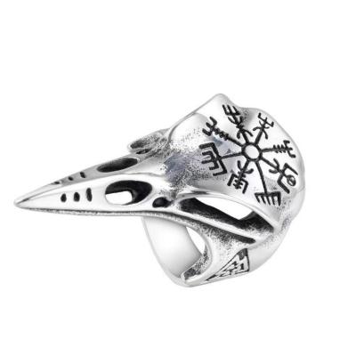 China Wholesale Hip Hop Jewelry Stainless Steel Factory Mount Eagle Head Ring Silver Eagle Beak Head Ring For Men for sale