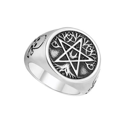 China Retro CLASSIC Custom Jewelry Stainless Steel Ring Mens Stainless Steel Tree of Life Ring for sale