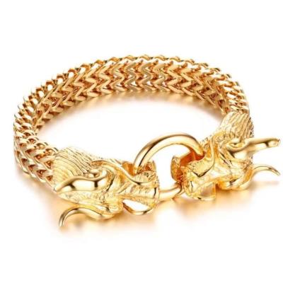 China Wholesale Domineering Clasp Men's Fashion CLASSIC Jewelry Dragon Doubles Stainless Steel Casting Multilayer Hand Accessories for sale