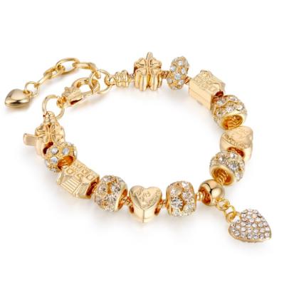 China )Lead Free Custom Jewelry Sets Gold Bracelets 18k Gold Austrian Crystal Rhinestone Star Love Heart Charm Bangle Bracelets & Bangles for sale