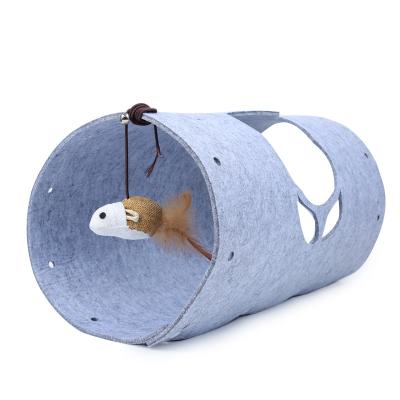 China Top Quality Pet Cat Toys Safety and Health Viable Selling Interesting New Cat Felt Cloth Tunnel Toy for sale