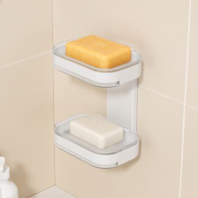 China No Drilling Strong Adhesive Plastic Shower Caddy Soap Holder for Bathroom and Kitchen for sale