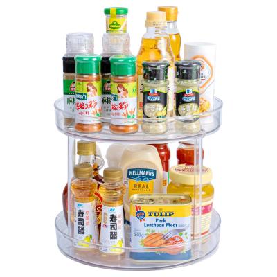 China Save Space Transparent Spice Rack Organizer Countertop Spice Display Rack Plastic Lazy Susan for sale