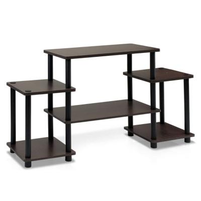 China (Height) Adjustable Turn n Tube No Tools Entertainment TV Stands Dark Brown Black Coffee Table TV Stand for sale