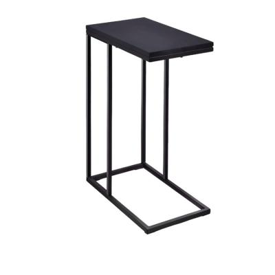 China (Height) adjustable coffee tray sofa side stool couch console overlay snack end table black c shaped table for sale