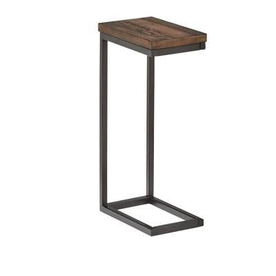 China Larson 22W Adjustable Industrial Wood Metal Hot Selling (Height) End Table Walnut C-Arm Side Table for sale