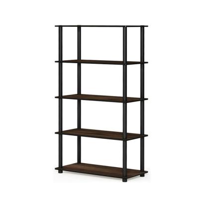 China Universal Black Single Shelves Wooden Shelves Storage 5 Tier Display Rack Columbia Walnut Wooden Shelf Wall Installation Box for sale