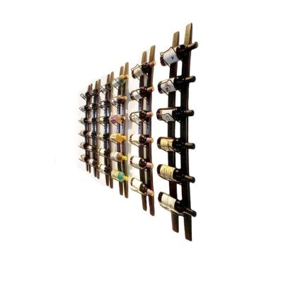 China Sustainable Wall Mounted Wooden Barrel Bar Wine Rack Holder Imported Pine Wine Hanging Rack for sale