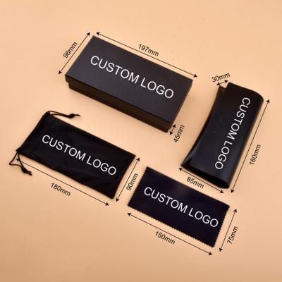 China Wholesale Fashionable .eco-friendly Sunglasses Packaging Case Set Logo With Leather Case Sunglass Pocket Custom Fabric for sale