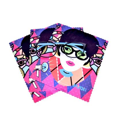 China custom logo printing microfiber glass cleaning cloth for glasses 15*18cm for sale