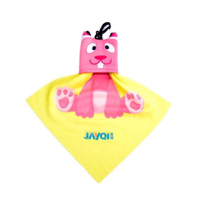 China Fair JIAQI Digital Printing Microfiber Glass Remover Key Chain, High Quality Cloth Key Chain Pocket for sale