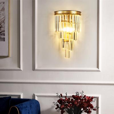 China Nordic Light Luxury Modern Minimalist Personality Wall Creative Crystal Wall Lamp For Bedroom Bedside Living Room for sale