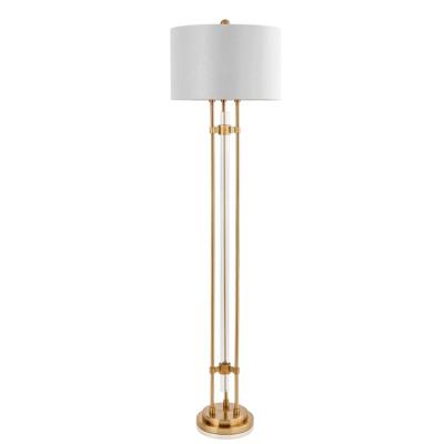 China Living Room Modern American Vintage Decorative Bell Shade Hotel Metal Brass Floor Lamp for sale