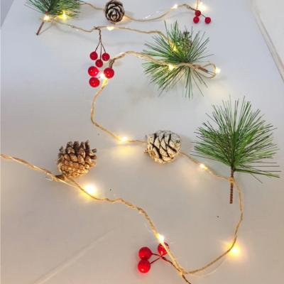 China Decorative Christmas Lights Night Light Simplicity Home Decor Pine LED String Lights Modern Holiday Party for sale