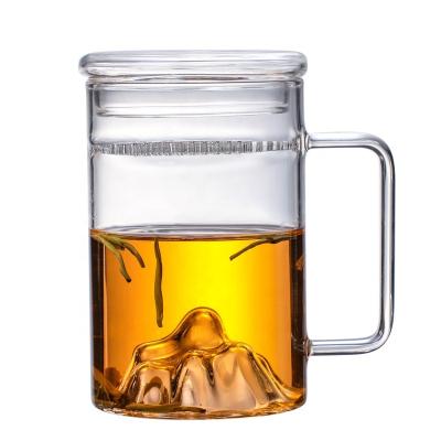 China Teapot Viable Glass Tea Cup With Loose Infuser Tea Filtration Lamella Maker Cup With Lid for sale