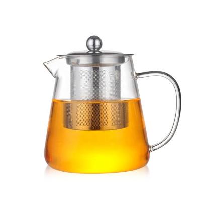 China Viable Borosilicate Tea Kettle Glass Teapot Stovetop Tea Maker Safe Tea Maker with Removable Infuser for Blooming and Loose Leaf for sale