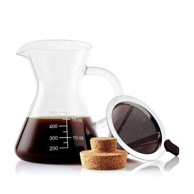 China Newooh High Borosilicate Glass Coffee Maker Hand Viable Coffee Pot High Temperature Resistant Coffee Pot Filter Glass Brewer for sale