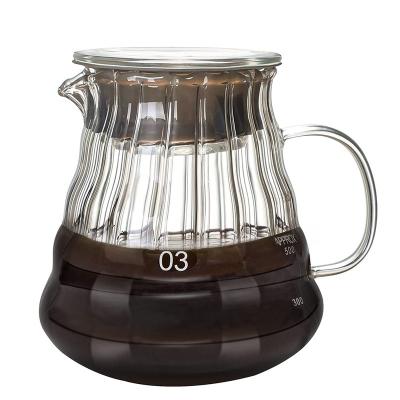 China WITH Clear Stovetop Borosilicate Glass LID Coffee Server Safe Coffee Pot for Pour Over Coffee and Tea for sale