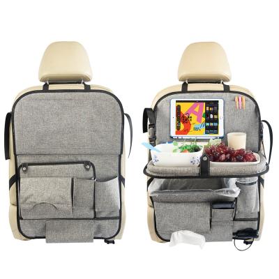 China Brief & New Color Foam Simple Thick Protector Storage Foldable Car Backseat Organizer With Tray for sale