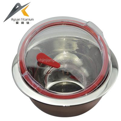 China Sustainable Wholesale Airtight PS Lid Mirror Inside Spray Printing Outside Handy Stainless Steel Bowls for sale