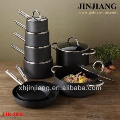 China Sustainable New Item 14pcs Black Spray Stainless Steel Cookware for sale