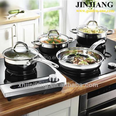 China Sustainable Top Selling Japanese Stainless Steel 7PCs Surgical Cast Iron Enamel Cookware Set for sale