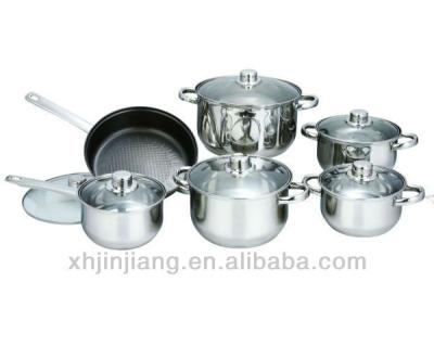 China JJs-cw307 12pcs commercial stainless steel durable commercial zebra nonstick cookware set for sale