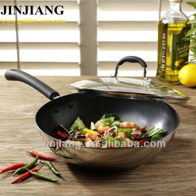 China Silicon Handle Stainless Steel Stick Non Sustainable Copper Bottom Pan for sale