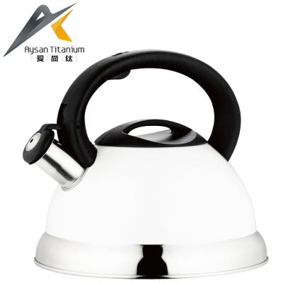 China Colorful 360 degree rotation base stainless steel kettle with whistling mouth and bakelite handle for sale