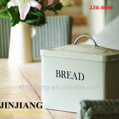 China Freshness Retention Cream Spray White Power Square Iron Bread Box for sale