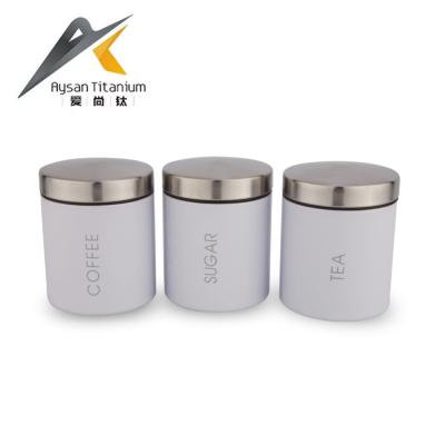 China Modern Design Sustainable Stainless Steel Canister Set Of 3 For Kitchen for sale