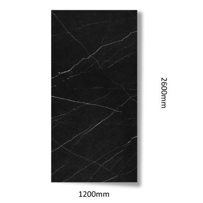 China CLASSIC Tiles 1200 x 2600mm Large Black Marble Tiles Large Sizes Look Large Slab Porcelain Tiles Porcelain for sale