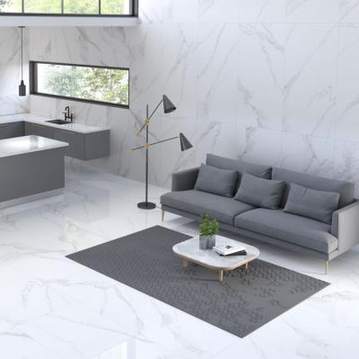 China Glossy Luster Mable Porcelain Floor Tiles Design Foshan Carrara Interior Pure White Granite Tiles for sale