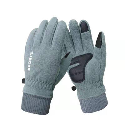 China Warm Comfortable Suede Winter Gloves For Mountain Bike Hiking Running With Fleece Liner And Touch Screen Fingers For Men And Women for sale