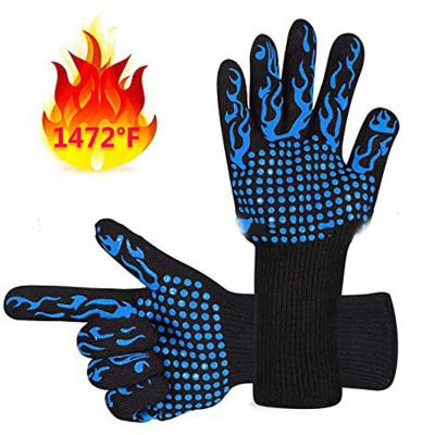 China Comfortable 500-800 Degree Barbecue Gloves Flame Retardant Barbecue Heat Insulation Microwave Oven Gloves for sale