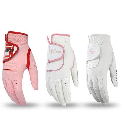 China Wholesale Cabretta Leather Glove Breathable Durable Leather Woman Golf Logo Custom Gloves for sale