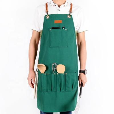 China Hot Selling Custom Made RPET Recycled Canvas Professional Waterproof Chef Cooking Beehive Baking Apron for sale