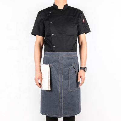 China CHANGRONG custom high quality durable unisex multifunctional jeans denim chef waist apron for sale