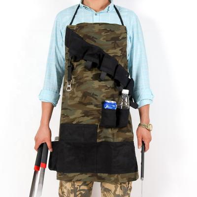 China CHANGRONG Men's Durable Custom Cotton Camouflage BBQ Grill Tactical Apron for sale