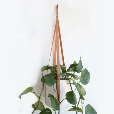 China CHANGRONG Factory Waterproof Custom Minimal Planter Decor Indoor Leather Hanging Hanger for sale