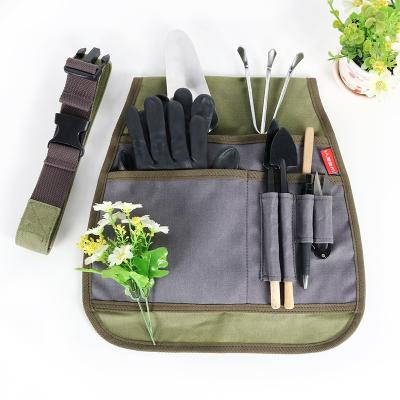 China CHANGRONG Multi-Function Custom Waxed Tool Pouch CHANGRONG Canvas Tool Apron Gardening Tool Kit Organizer Garden Utility Tool Waist Bag for sale