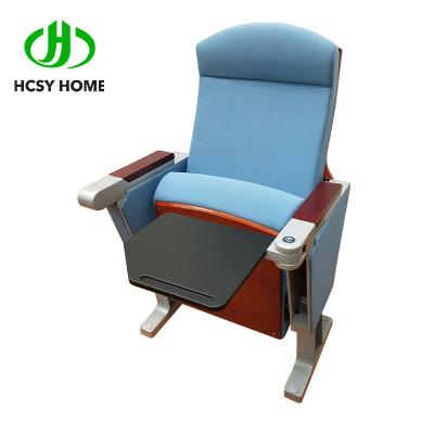 China HCSY HOME Cheap auditorium chairs price church chairs wood with writing pad zu verkaufen