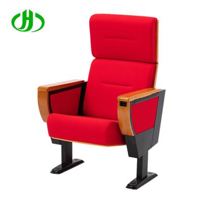 China Wholesale china factory supply luxury fabric church seats and auditorium chairs with wooden writing table pad zu verkaufen