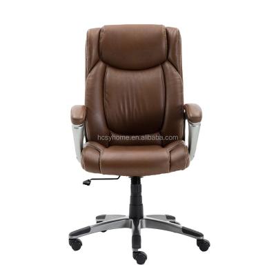 China Wholesale Revolving Luxury Swiveling Office Chair Genuine Leather Executive Chair for sale