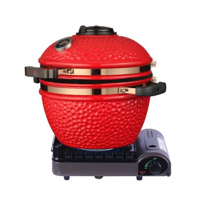 China Easily Assembled Home Kitchen 13 Inch Mini Ceramic Bbq Gas Kamado Korean BBQ Grill Portable Pizza Egg Grill for sale