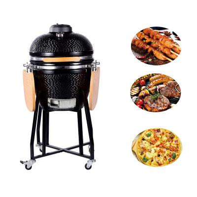 China Easily Assembled Ceramic Barbecue Kamado 21 24 25 Inch Portable Wood Pellet Barbecue Charcoal Ceramic Grills for sale